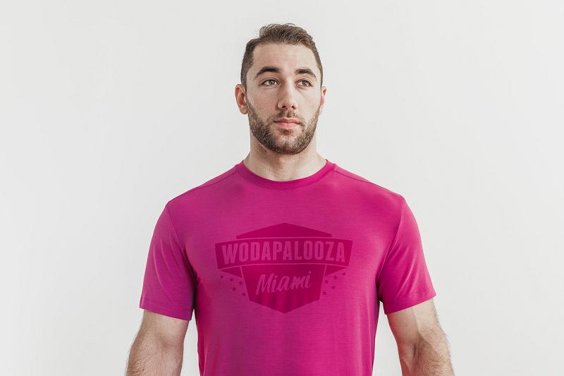Nobull Wodapalooza Tee Men's Tanks Pink | USA X1589Y